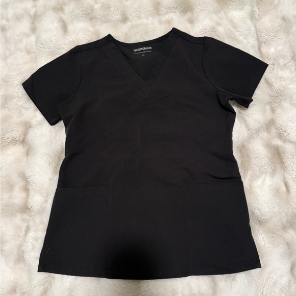 Mandala Women's Black Scrub Set, XS Top, ST pants - Picture 2 of 7
